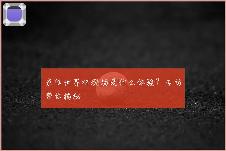 亲临世界杯现场是什么体验?专访带你揭秘
